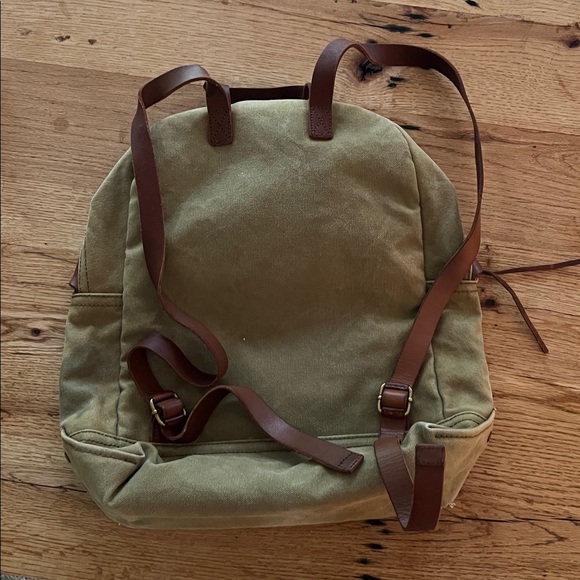 Madewell Utility Leather & Canvas Charleston Travel Backpack in Surplus Olive - Picture 6 of 8